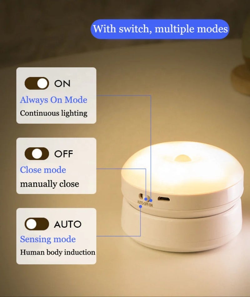 Bluejw Removable Sensor Wireless Night Light, USB Rechargeable 360° Motion Activated LED Lamp, Indoor/Outdoor Use - Image 4